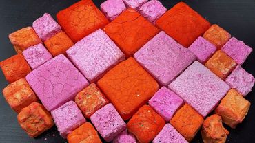 Pink & Orange Pasted Gym Chalk collab w/ @AquariusDustASMR for #18DaysOfLoveASMR #zinniagymchalk