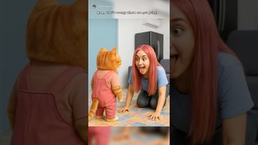 An orange kitten with a female ghost #comedy #cat  #pets #funny