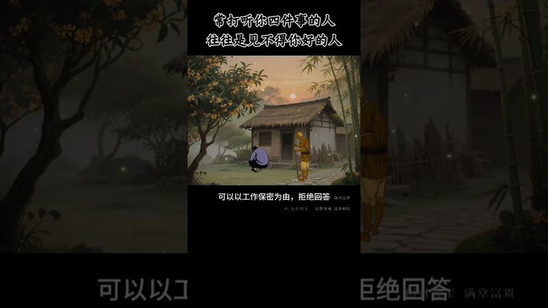 《不可交之人》常打聽你四件事的人 往往是見不得你好的人#思維認知 #為人處世 #提高情商 #頓悟人生