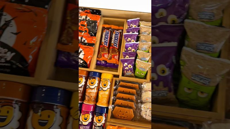 Halloween Snack Drawer🎃🍭 #restock #candy #snacks #asmr #halloween #movienight #viral #shorts #fyp