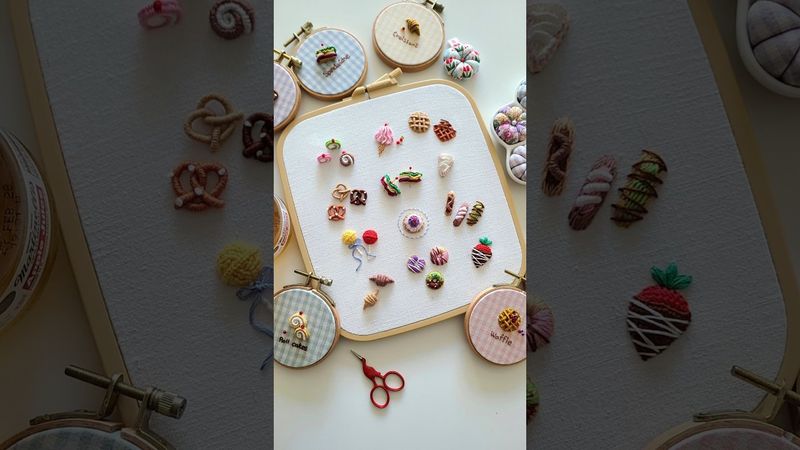 Sweet Dessert Embroidery 달콤한 디저트 자수 #shorts