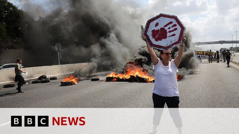 Israeli hostage families and demonstrators hold day of protests | BBC News