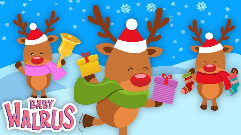 10 Little Reindeer | Animated Christmas Nursery Rhymes & Kids Songs