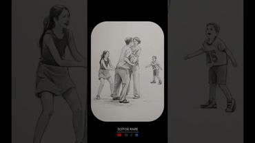 🏀😂 A dad plays basketball with his family, doing funny moves. 👏 #slyfoxrare #drawing #art
