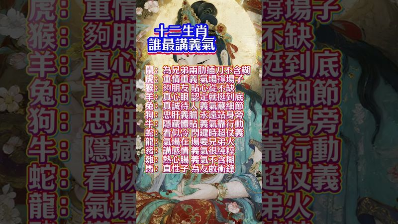 十二生肖誰最講義氣 ！ #運勢 #人生感悟 #生肖