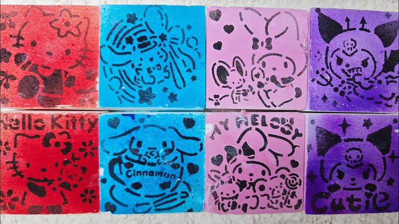 Sanrio Gym Chalk ｜I like this video ｜ASMR｜❤️💙🩷💜