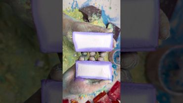 Purple Blocks #crushingtime #oddlysatisfying #relax #rainbowsoap #satisfying #crunchycrumbles