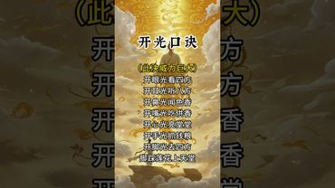 《祝由開光口訣》常念此咒！將幫你開自身光！前途光明！財運貴人到你前！接了！轉發！功德無量！#運勢 #正能量 #玄學 #風水 #祝由術 #國學文化 #道教文化 #傳承文化 #民間傳說 #開運 #口訣