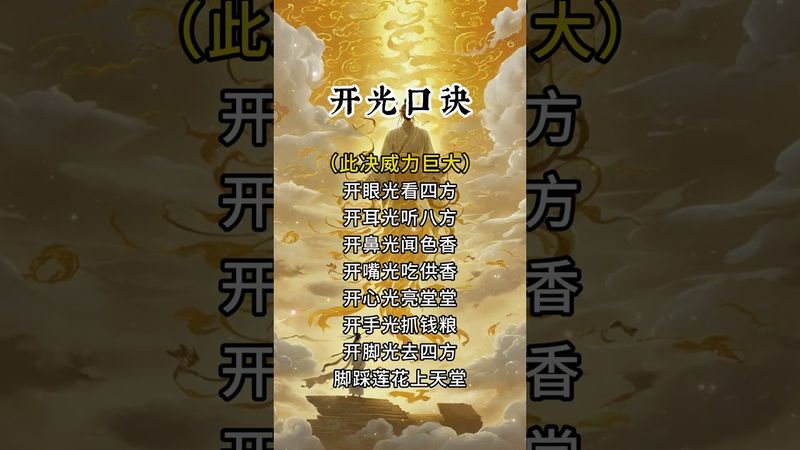 《祝由開光口訣》常念此咒！將幫你開自身光！前途光明！財運貴人到你前！接了！轉發！功德無量！#運勢 #正能量 #玄學 #風水 #祝由術 #國學文化 #道教文化 #傳承文化 #民間傳說 #開運 #口訣