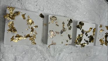 Fresh Gym Chalk Blocks w/ Gold Leaf • Gym Chalk ASMR