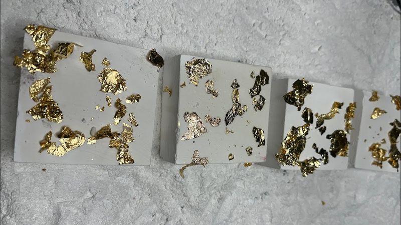 Fresh Gym Chalk Blocks w/ Gold Leaf • Gym Chalk ASMR