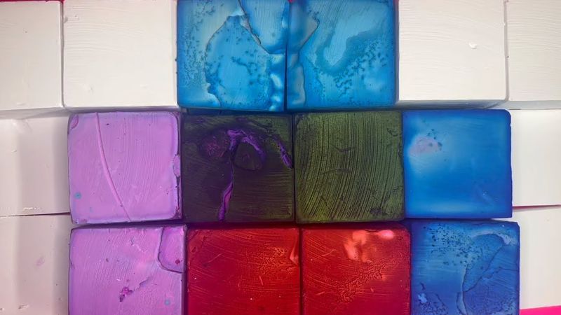 Colorful celebration | soft gym chalk blocks | asmr sounds