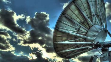 HDR Timelapse of Satellite Dish Royalty Free Stock Footage HD