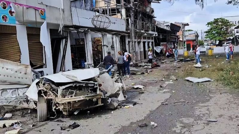 Aftermath of bomb blast in southwest Colombia | AFP