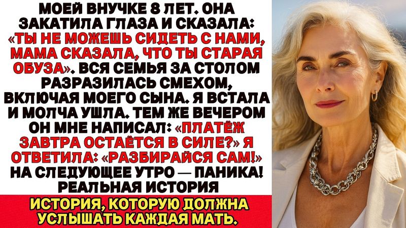 Внучка назвала меня никем, и вся семья рассмеялась.А на следующее утро…