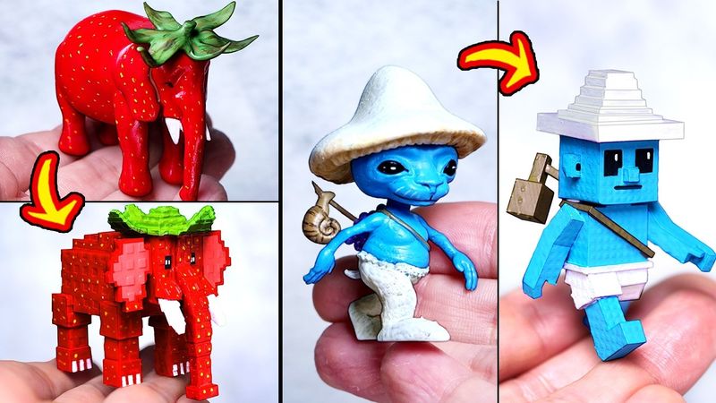 [Roblox] Making Steal a Brainrot Smurf Cat & Strawberry Elephant vs Original Sculptures Timelapse