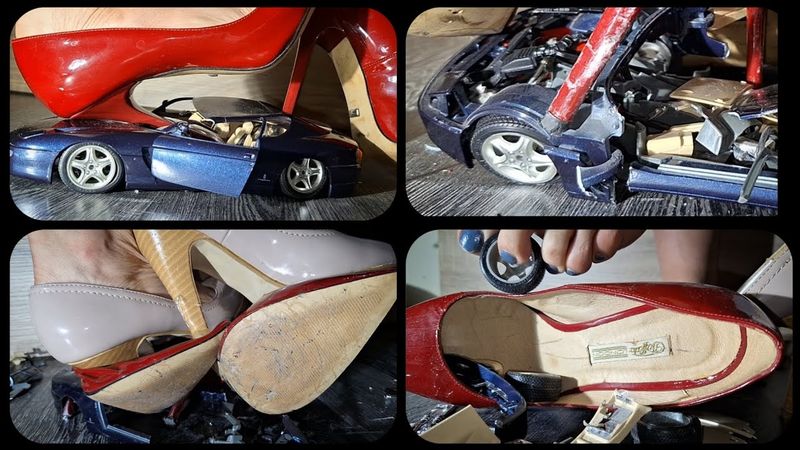 Model Car Crush with Buffalo High Heels. In Corporation with #diecastcrushing 😍😍