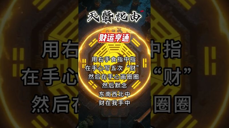 《天醫祝由》你想財運亨通！八方財富進你手！你就這樣做！接了！轉發！功德無量！#祝由術 #祝由十三科 #天醫法 #國學文化 #道家文化 #傳承 #傳承文化 #玄學 #運勢 #財運 #手訣 #口訣
