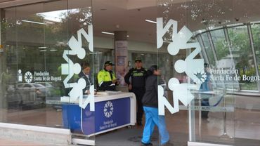 Exterior of clinic where Colombian presidential hopeful is in critical condition again | AFP