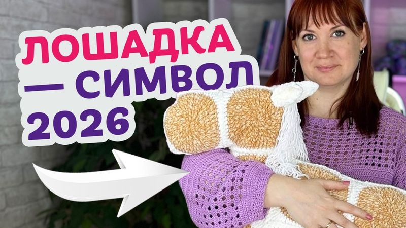 Как связать крючком лошадку – символ 2026 года | МК по вязанию игрушки-подушки для новичков.