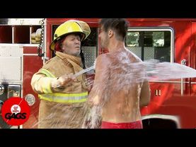 Firefighter Needs Help Scrubbing | Just For Laughs Gags