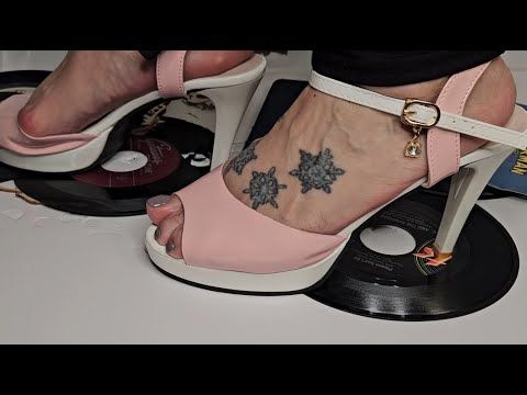 Pink Heels Walkover Records & Wood Ornaments