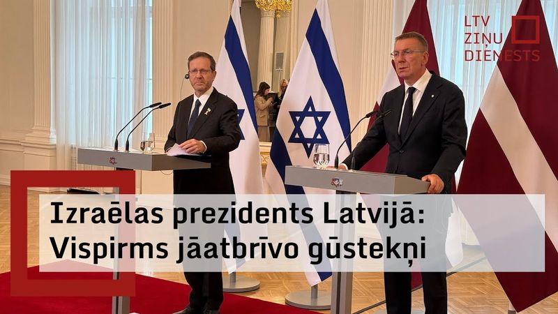 Rinkēvičs pēc tikšanās ar Izraēlas prezidentu: Latvija šobrīd neplāno atzīt Palestīnas valsti
