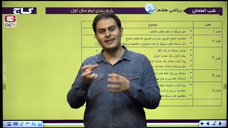 شب امتحان پایه هفتم- ریاضی- نیمسال اول