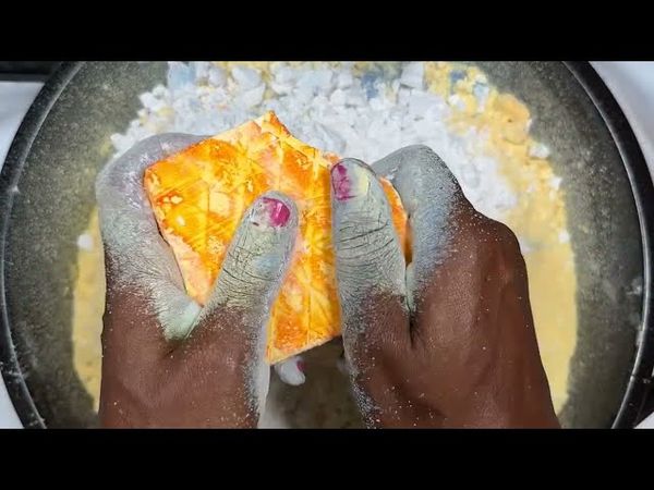 Asmr | Dyed Gym Chalk | Crispy Blocks | Satisfying 🧡💛🤍💙