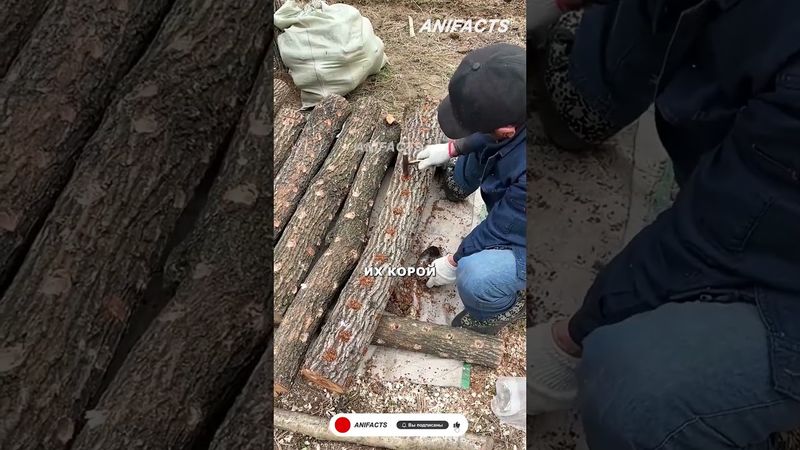 Грибы на бревнах: Как выращивают настоящие шиитаке #агротехнологии #китай