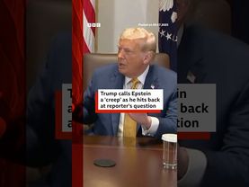 Donald Trump hits back at reporter for question about 'creep' Epstein. #Trump #Epstein #BBCNews