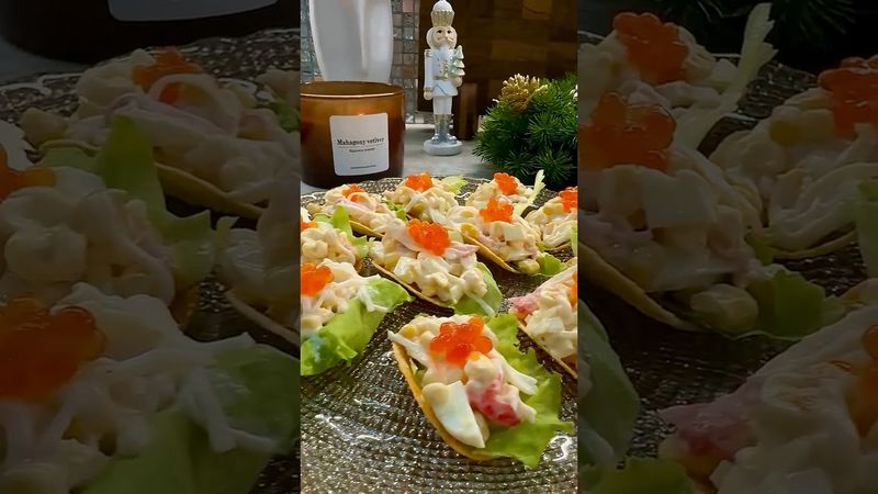 Крабовый салатик на чипсах😍 #вкуснопростоибюджетно #рецепты #aesthetic #healthyfood