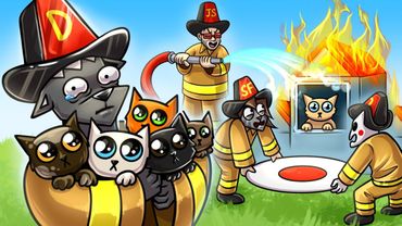 САМЫЙ ГАРЕВНЫЙ ПАРКУР С ОГНЁМ И КОТЯТАМИ! Firefighters Together