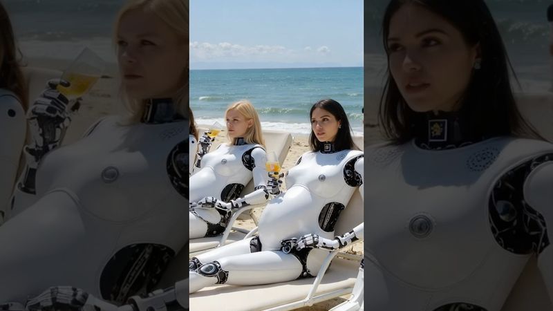 The pregnant robot is on vacation #robot