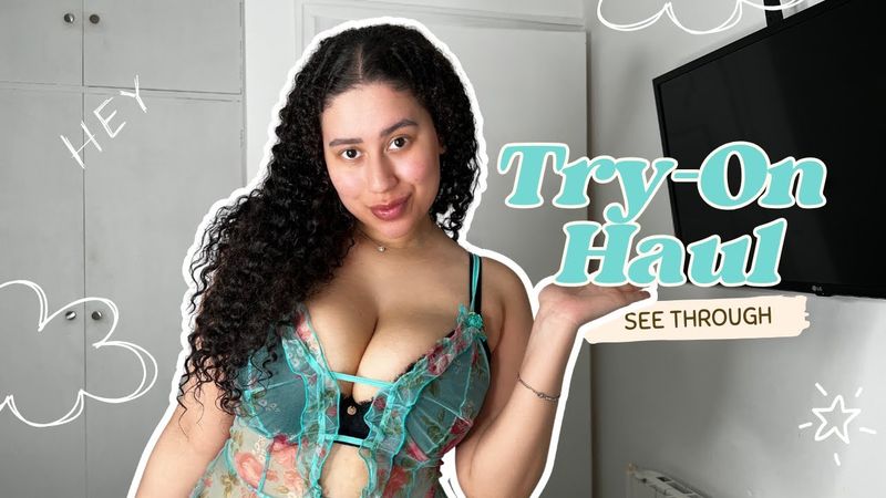 [4K] Transparent Try On Haul | See Through Lingerie