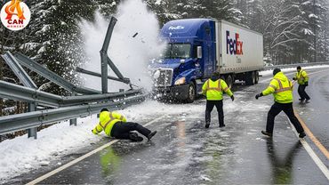 Pesadelos urbanos de inverno flagrados por câmeras #10 - Acidentes extremos e perigosos com camin...