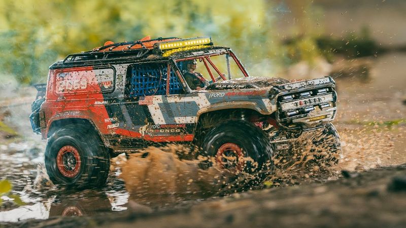 Rc Crawler | Traxxas TRX-4 Ford Bronco (body baja 1000) Mud Off road 4x4 Rc Car #5