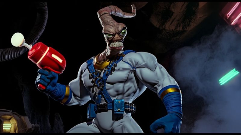 EARTHWORM JIM به عنوان یک فیلم کمدی فانتزی تاریک دهه ۱۹۸۰