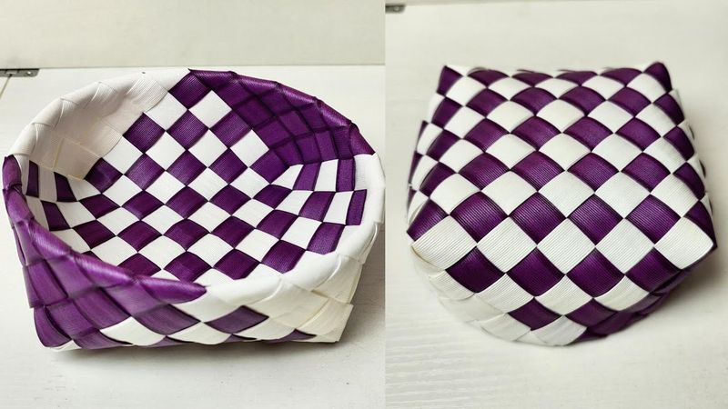 HOW TO WEAVE BASKET WITH FLAT RATTAN #craft #handmade #weaving