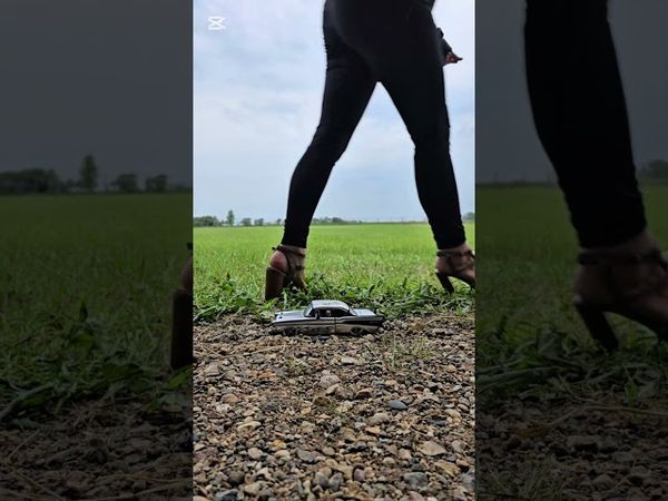 Model car crush with different heels #crushexperiment #asmrcrush #highheels #modelcarcrush