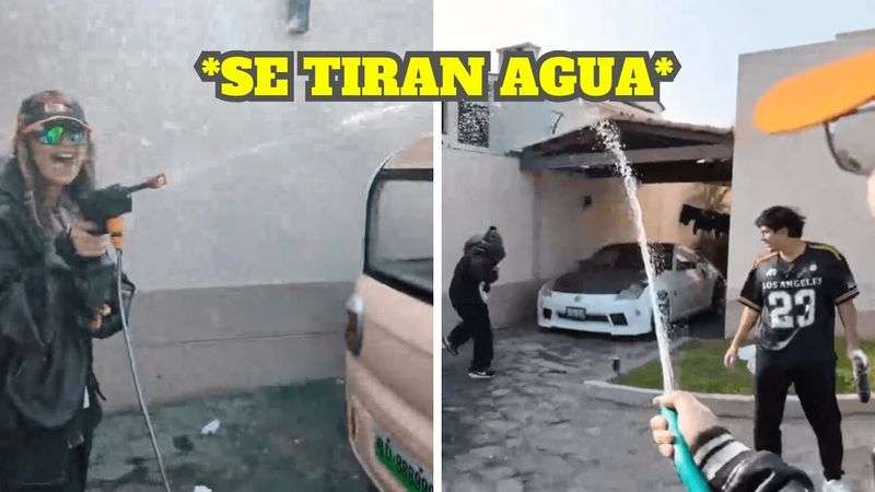 GLOGLO Y EMIKUKIS SE MOJAN CON LA MANGUERA