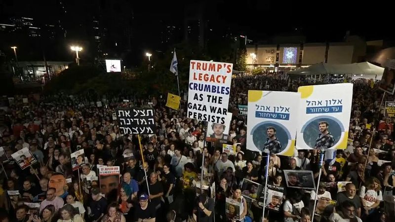 Israelis rally in Tel Aviv for release of hostages in Gaza | AFP