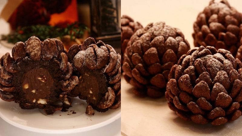 🌰 ПИРОЖНОЕ «КАРТОШКА» С НАЧИНКОЙ ФЕРРЕРО РОШЕ | ЗИМНИЙ ДЕКОР ШИШКА | CAKE KARTOSHKA «FERRERO ROCHER»