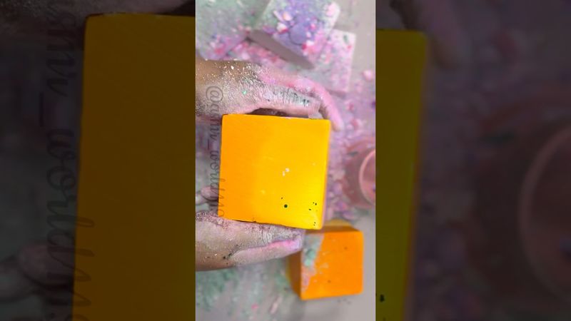 Yellow Dyed and Pasted #relax #crushingtime #oddlysatisfying #satisfying #rainbowsoap