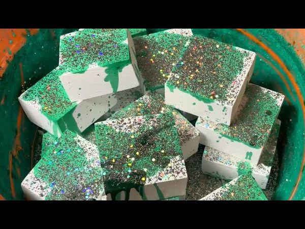 Green Dye Dizzled over Fresh Chalk