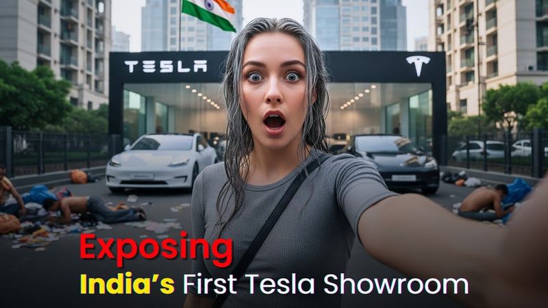 India’s Tesla Showroom Is Better Than America’s? Inside India’s First Tesla Showroom | #veo3 #cars