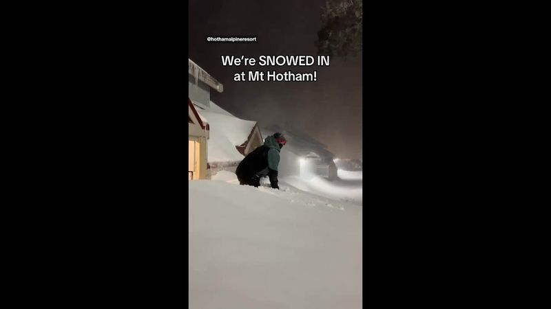 Wild scenes at Mt Hotham smashed with snow