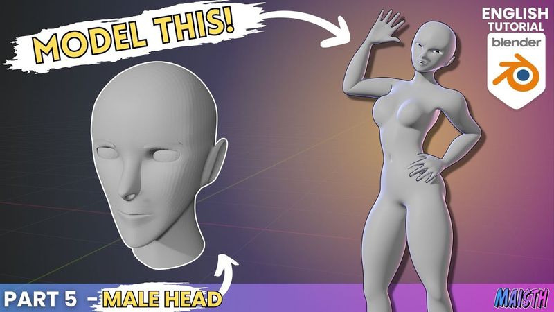 Blender Human Character Modeling Tutorial - Part 5: Male Head (2024)