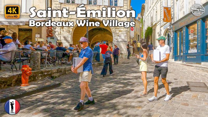 🇫🇷  SAINT-ÉMILION 🍇BORDEAUX Wine Region Most Beautiful Village Walking Tour  - 4K