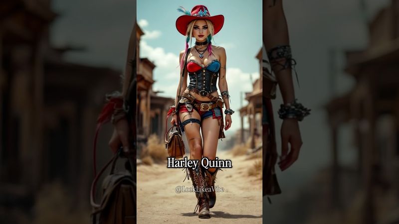 Superheroes as CowboysㅣHarley Quinn, Wolverine, Storm, Superman #aiart